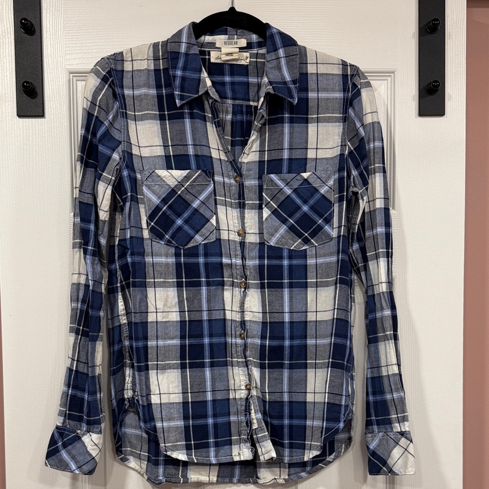 L.O.G.G. Blue and White Plaid Shirt